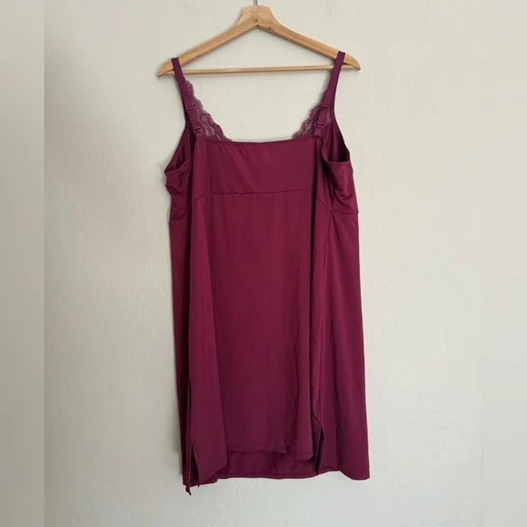 NWT Avenue Lace Trim Chemise size 2X 18/20 Plum Purple - Picture 2 of 5